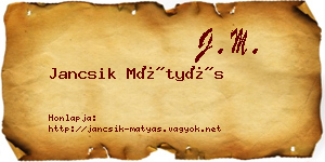 Jancsik Mátyás névjegykártya