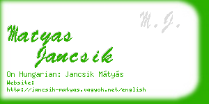 matyas jancsik business card