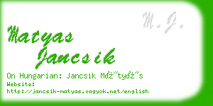 matyas jancsik business card